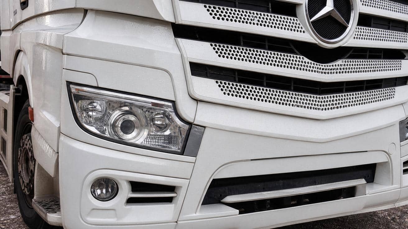 Lkw-Front nach der Reinigung